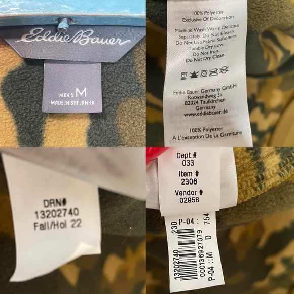 Eddie Bauer Chutes Pro fleece Brown and Camouflage Jacket - Picture 6 of 9